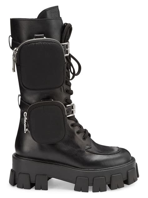 prada military boots|prada black chunky combat boots.